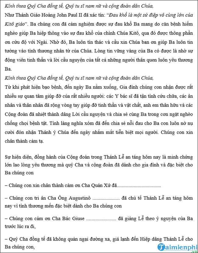 Lời tri ân tang lễ - Ngắn gọn, chân thành