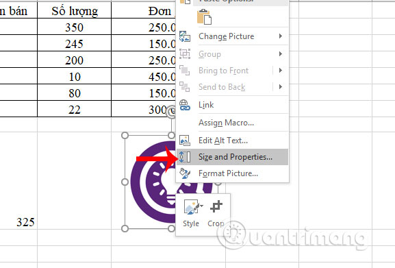 Cách cố định ảnh chèn trong Excel