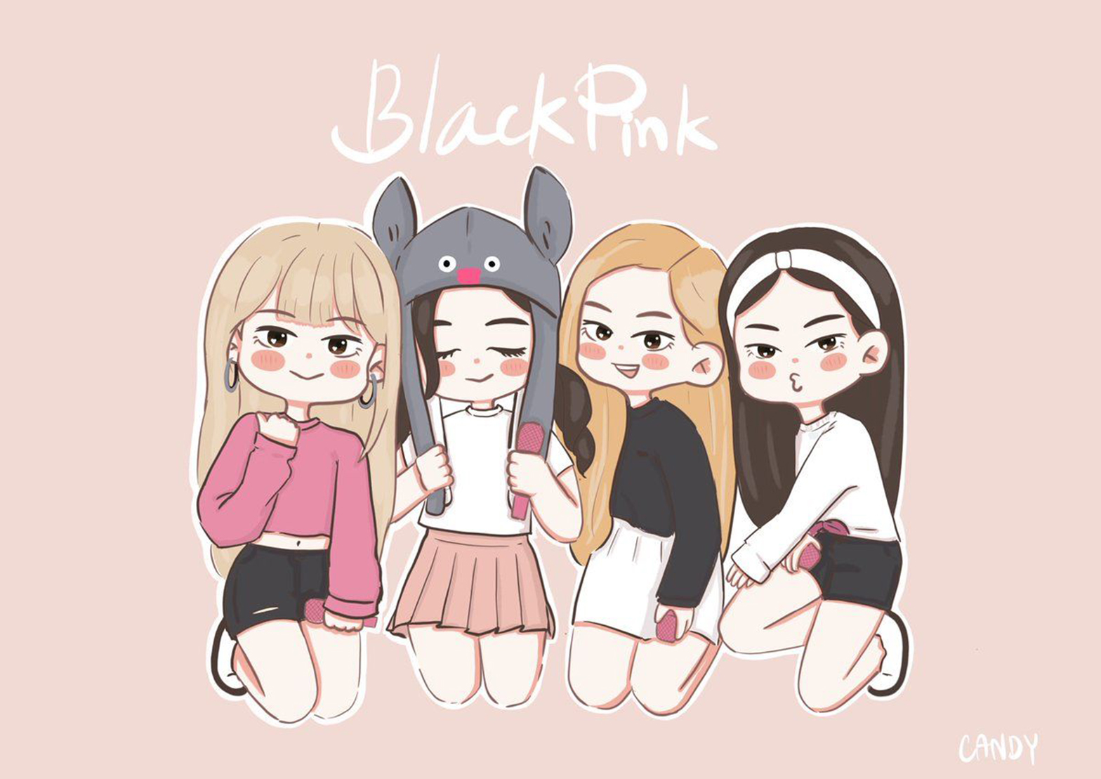 Bức tranh BlackPink chibi đẹp tuyệt vời