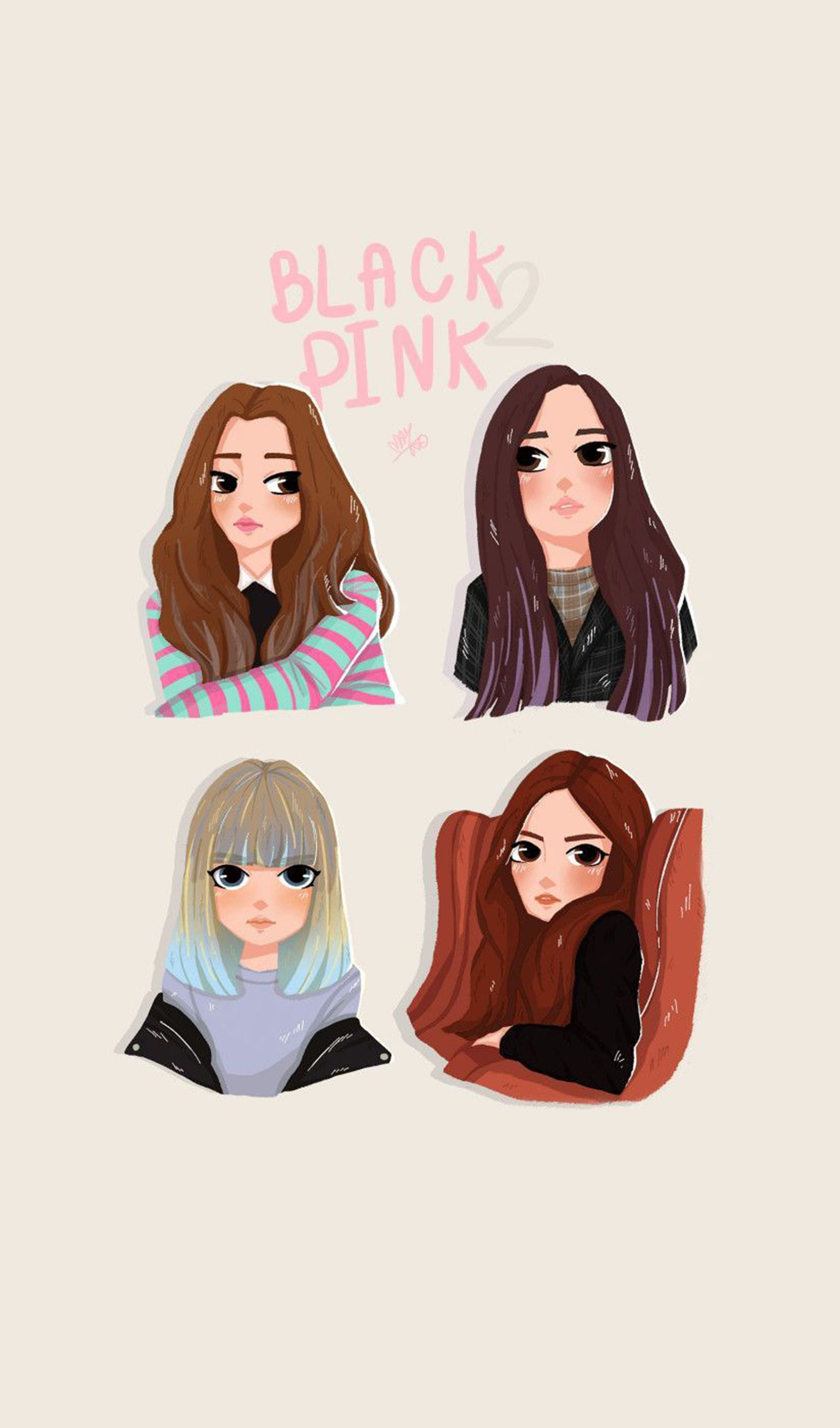 Bức tranh BlackPink chibi đẹp tuyệt vời