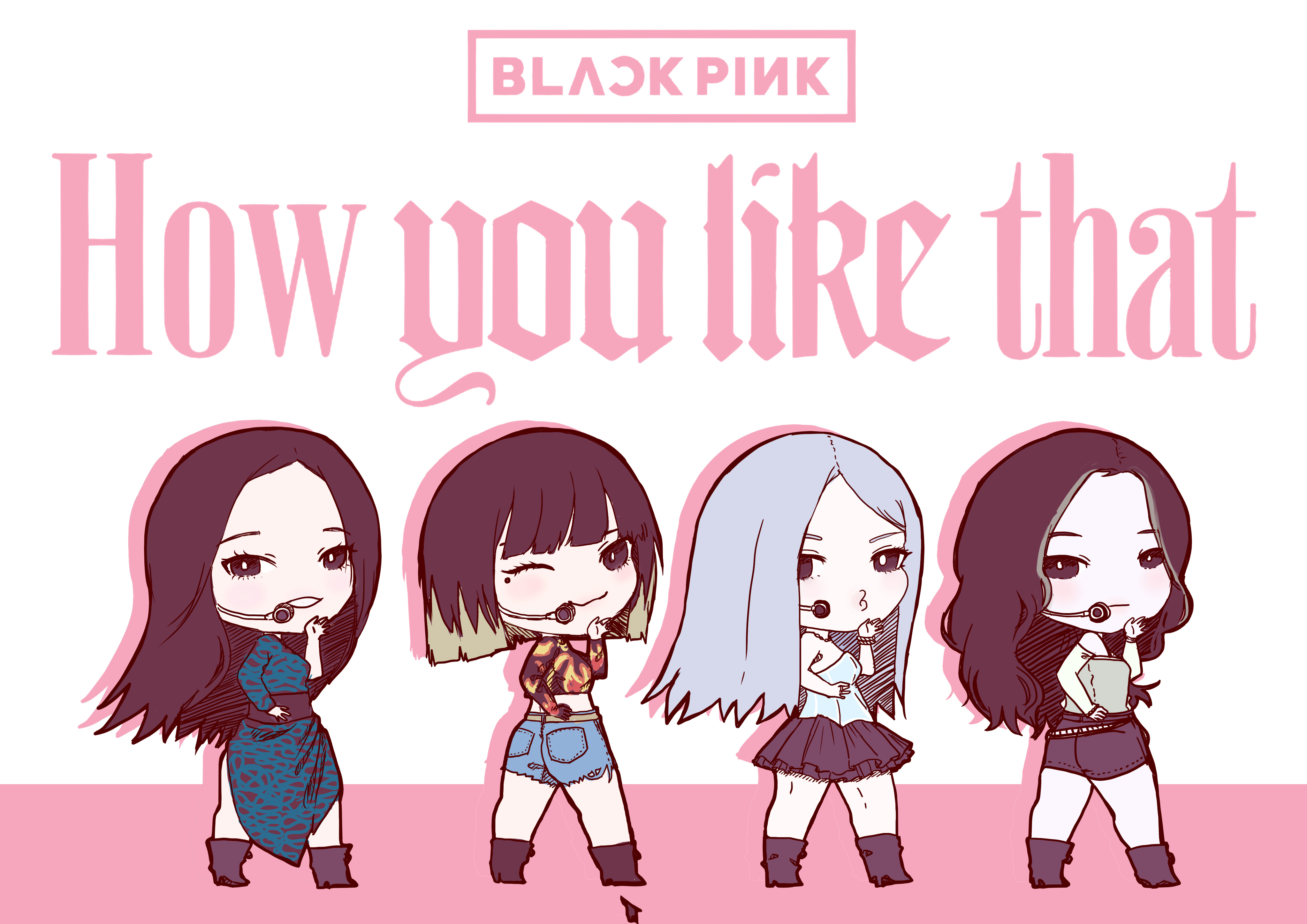 Bức tranh BlackPink chibi đẹp tuyệt vời