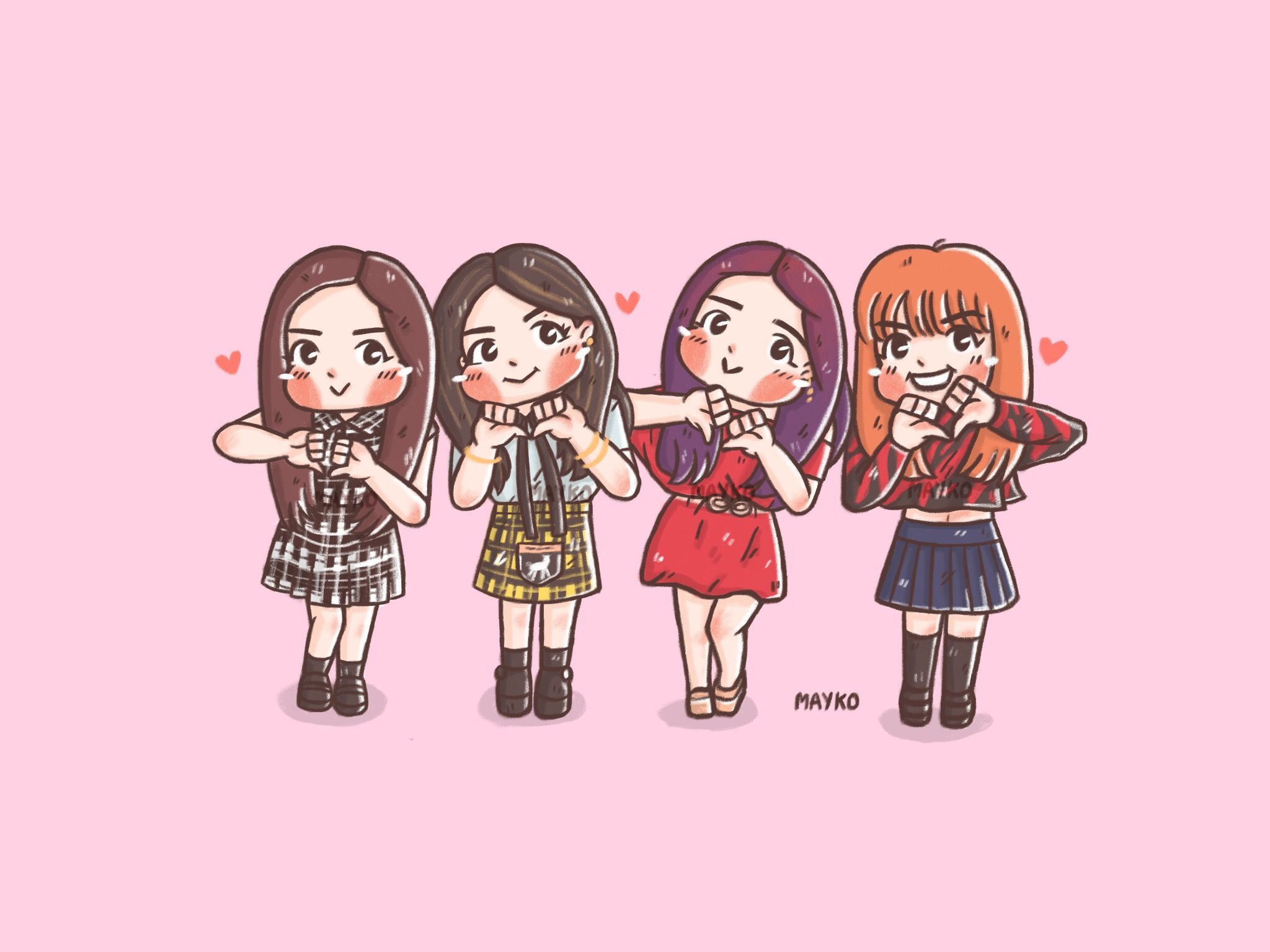 Bức tranh BlackPink chibi đẹp tuyệt vời