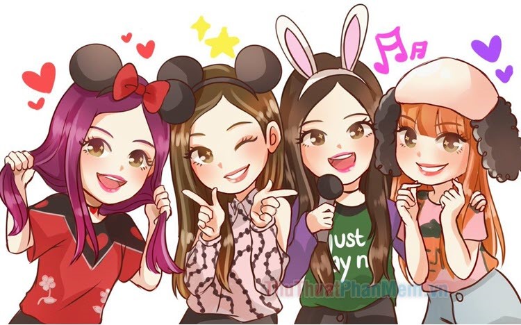 Bức tranh BlackPink chibi đẹp tuyệt vời