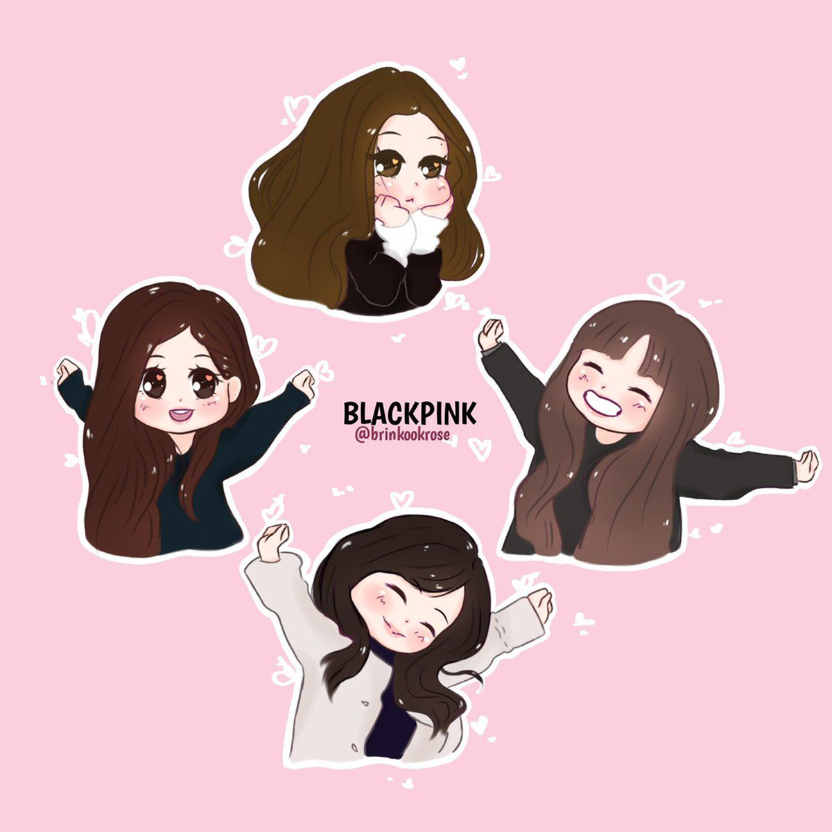 Bức tranh BlackPink chibi đẹp tuyệt vời