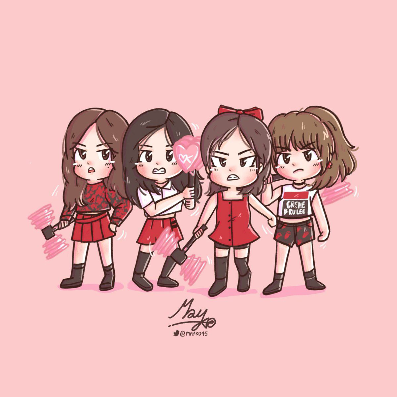 Bức tranh BlackPink chibi đẹp tuyệt vời