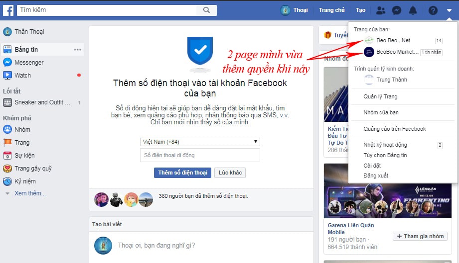 Xử lý lỗi không chấp nhận được lời mời quản trị viên Fanpage