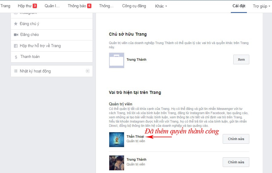 Xử lý lỗi không chấp nhận được lời mời quản trị viên Fanpage