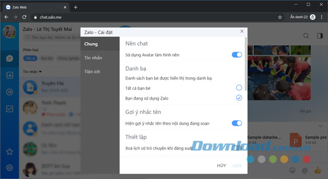 Zalo Web Đăng nhập Zalo chat Online trên trình duyệt