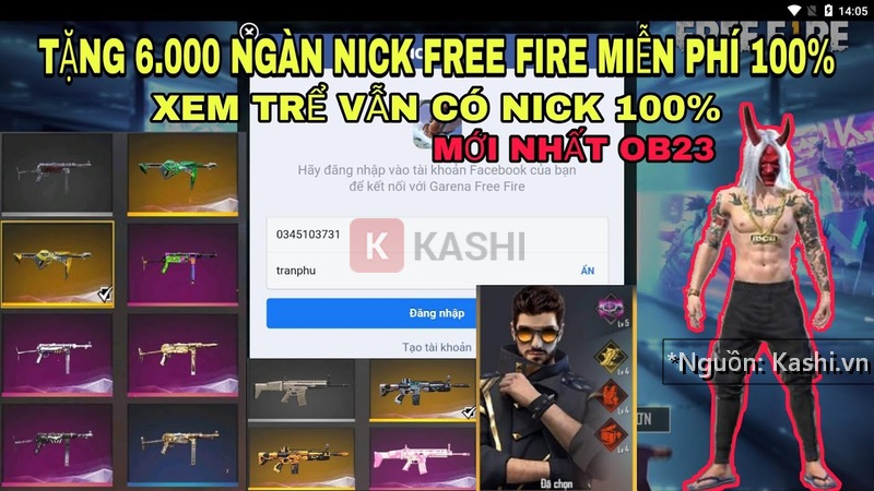 Tặng Acc Free Fire miễn phí – Nhận +900 Nick đăng nhập qua Facebook 2024