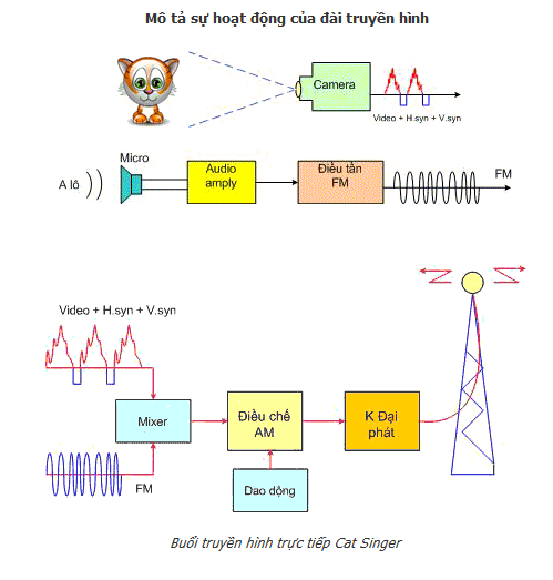 Nguyên lý truyền hình: Sơ đồ khối máy thu hình đen trắng. - Điện Tử Cơ Bản