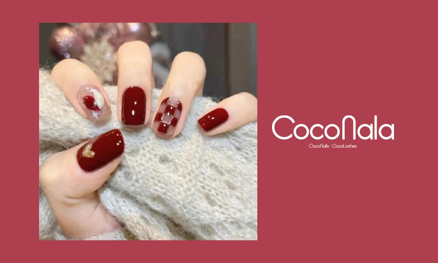 Các mẫu nail màu đỏ rượu đẹp dành cho đôi tay quyến rũ