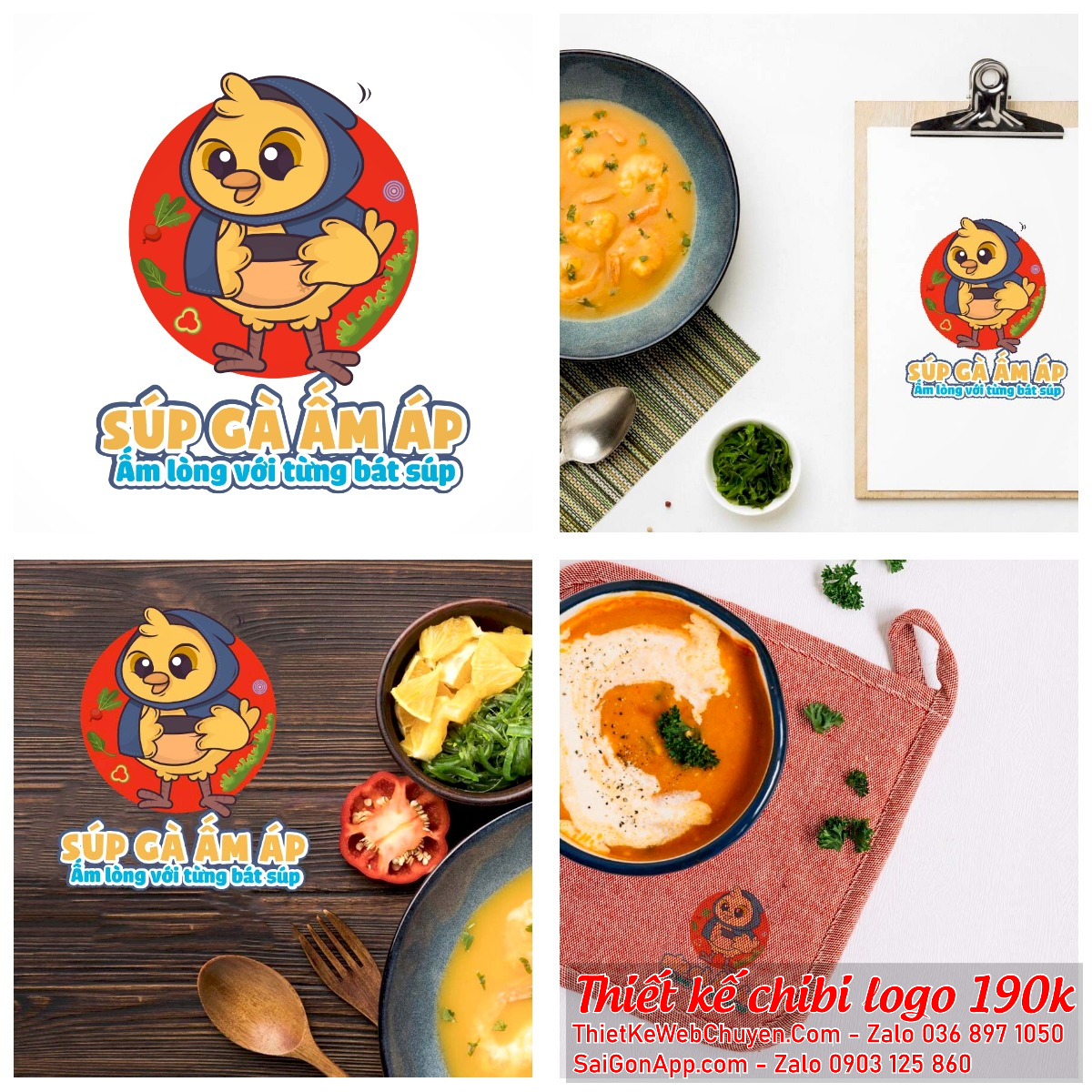 Mẫu thiết kế logo chibi con gà 190K CUTE DỄ THƯƠNG