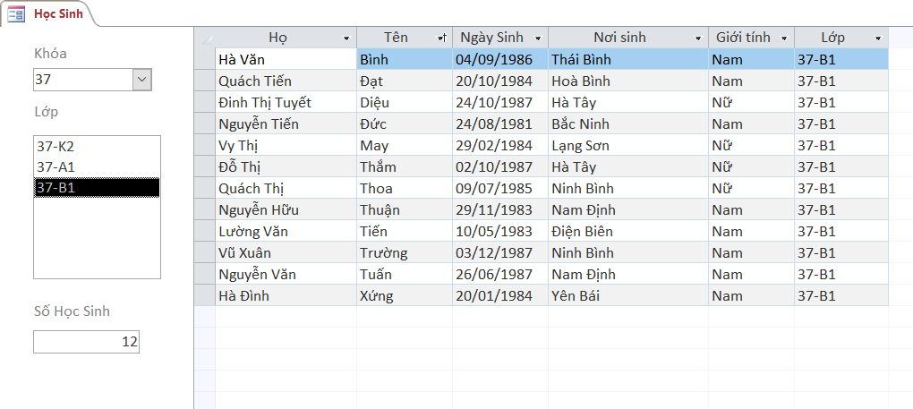 Tạo các biểu mẫu Form để nhập dữ liệu trong MS Access