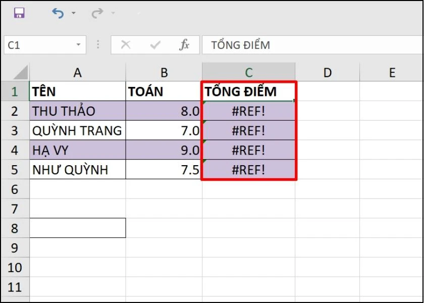 Lỗi #REF trong Excel là gì? Cách sửa lỗi #REF trong Excel