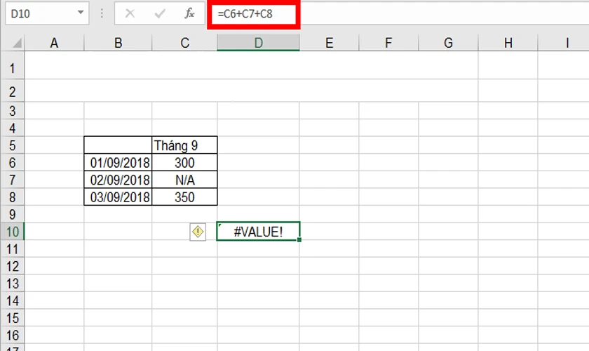 #VALUE trong Excel có nghĩa là gì? Cách sửa lỗi VALUE trong Excel