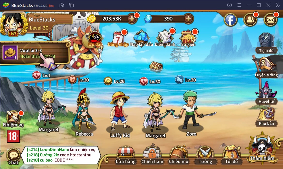 Tải Huyền Thoại Hải Tặc Hack Apk (Mod full kim cương, tướng) v1.0.4