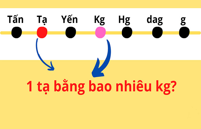 1 Tạ bằng bao nhiêu Gam, Kg, Yến, Tấn