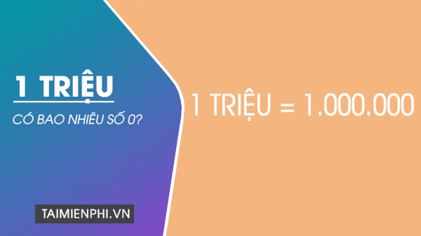 1 triệu có mấy số 0? 2 tỷ, 50 triệu bao nhiều số không?