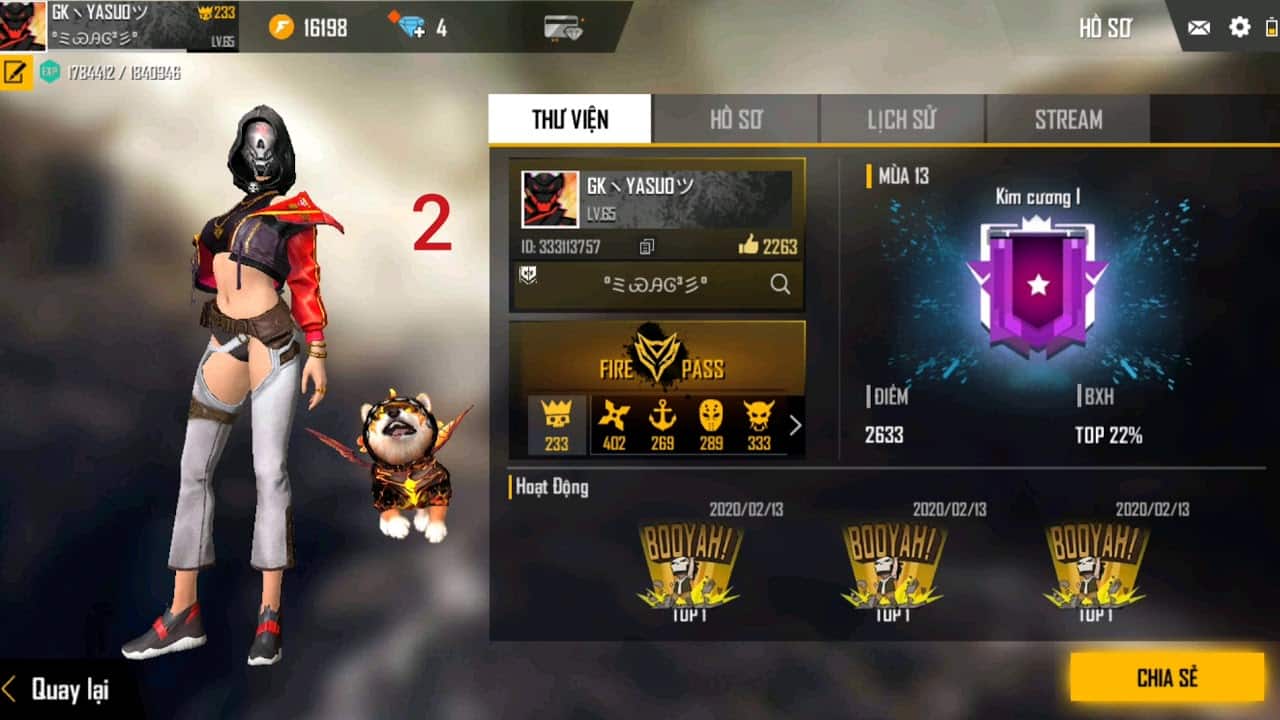 Ảnh Free Fire giàu, ảnh nick Free Fire giàu, ảnh acc Free Fire giàu