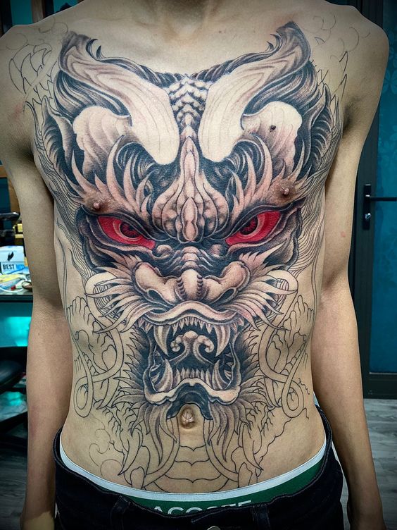 200+ hình xăm đầu rồng bích lưng, kín bụng cực chất - Genztattoo