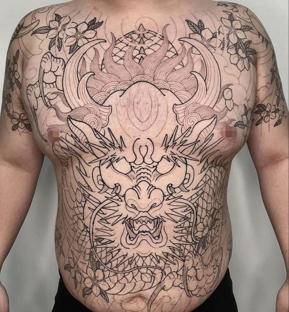 200+ hình xăm đầu rồng bích lưng, kín bụng cực chất - Genztattoo