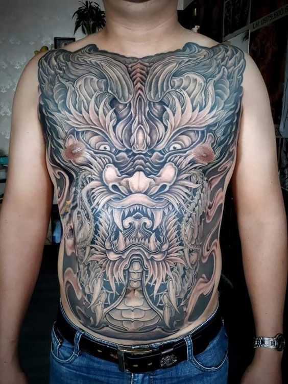 200+ hình xăm đầu rồng bích lưng, kín bụng cực chất - Genztattoo