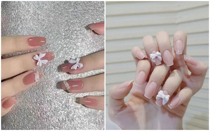 15 mẫu nail nơ xinh đơn giản dễ phối đồ cho nàng tiểu thư