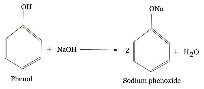 C6H5OH + NaOH → C6H5ONa + H2O