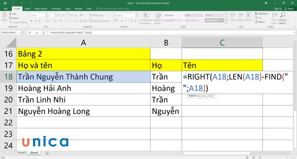 3 Cách chia cột trong excel đơn giản kèm ví dụ chi tiết