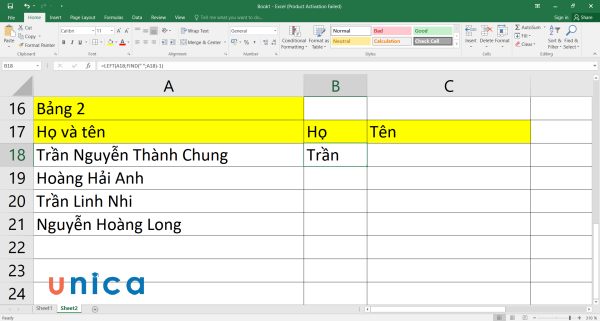 3 Cách chia cột trong excel đơn giản kèm ví dụ chi tiết