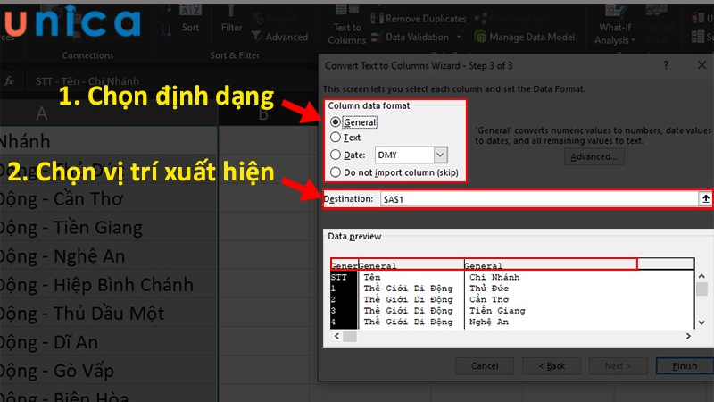 3 Cách chia cột trong excel đơn giản kèm ví dụ chi tiết