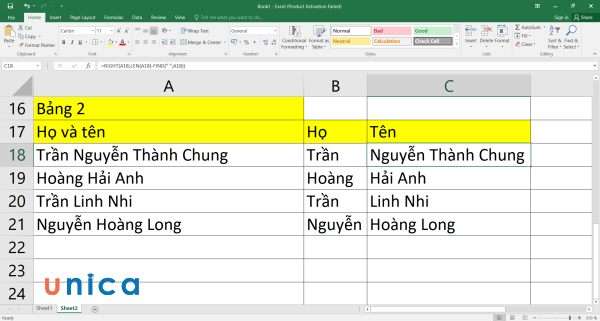 3 Cách chia cột trong excel đơn giản kèm ví dụ chi tiết