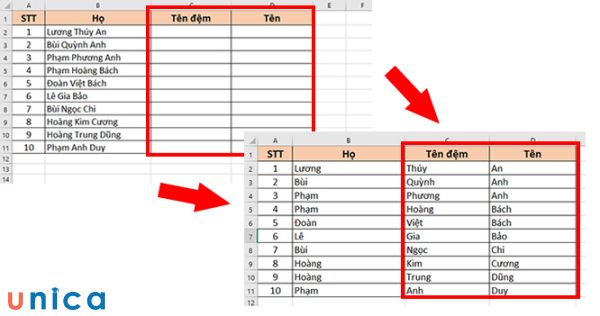 3 Cách chia cột trong excel đơn giản kèm ví dụ chi tiết