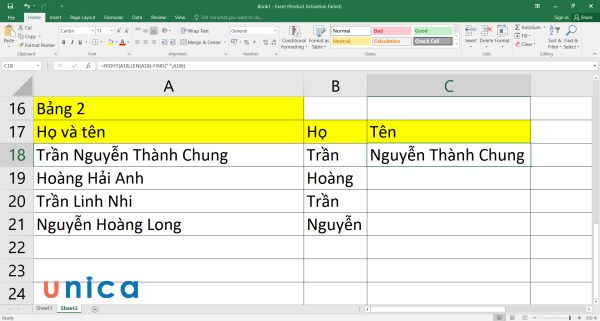 3 Cách chia cột trong excel đơn giản kèm ví dụ chi tiết