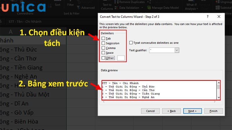 3 Cách chia cột trong excel đơn giản kèm ví dụ chi tiết