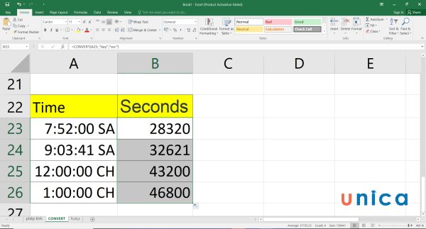 Cách chuyển thời gian thành giờ, cách đổi giờ ra phút trong Excel