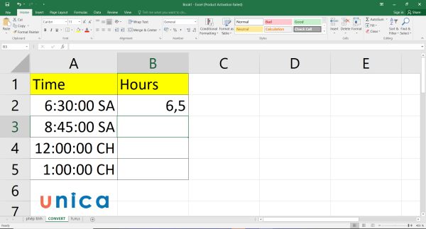 Cách chuyển thời gian thành giờ, cách đổi giờ ra phút trong Excel