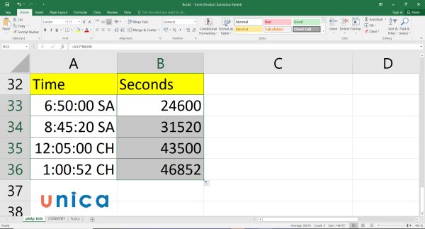 Cách chuyển thời gian thành giờ, cách đổi giờ ra phút trong Excel