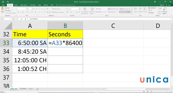 Cách chuyển thời gian thành giờ, cách đổi giờ ra phút trong Excel