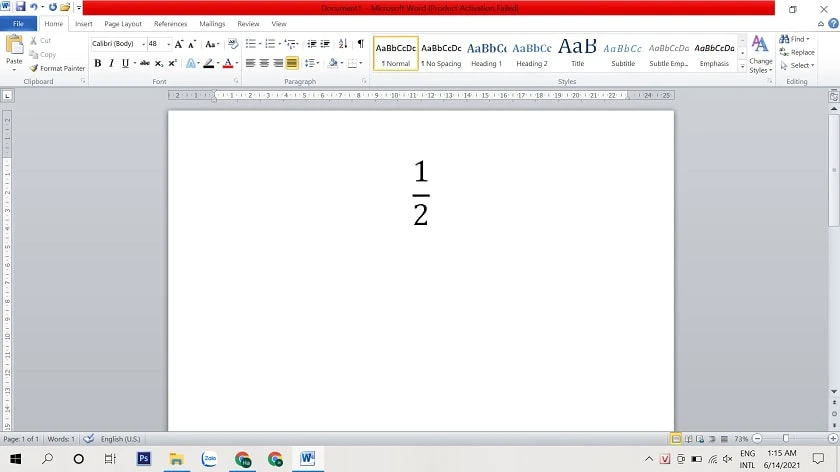 Hướng dẫn cách viết phân số trong word 2010 2016 2007