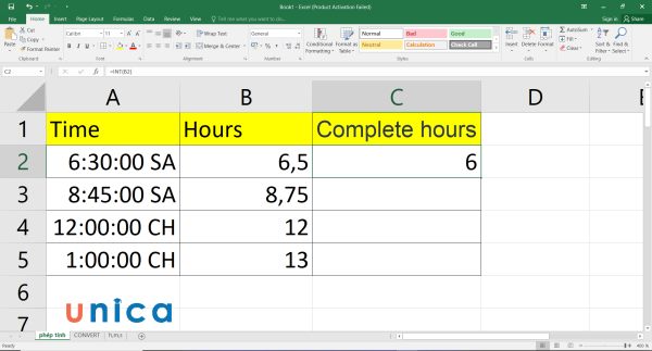 Cách chuyển thời gian thành giờ, cách đổi giờ ra phút trong Excel