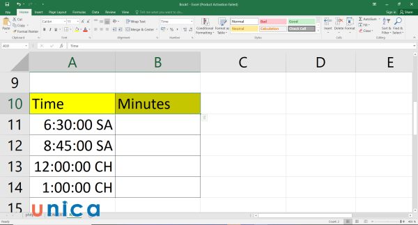 Cách chuyển thời gian thành giờ, cách đổi giờ ra phút trong Excel