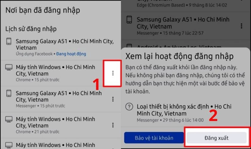 Cách đăng xuất Facebook trên điện thoại, đăng xuất Facebook từ xa