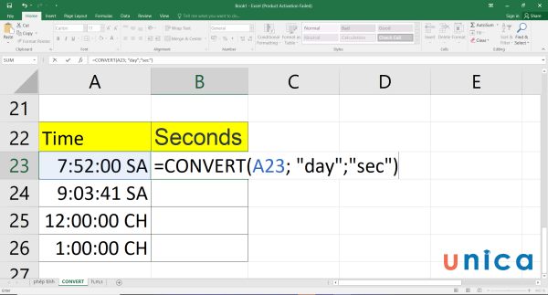 Cách chuyển thời gian thành giờ, cách đổi giờ ra phút trong Excel