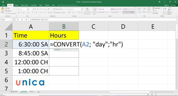 Cách chuyển thời gian thành giờ, cách đổi giờ ra phút trong Excel