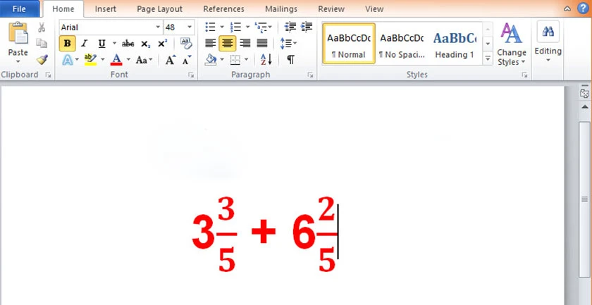 Hướng dẫn cách viết phân số trong word 2010 2016 2007