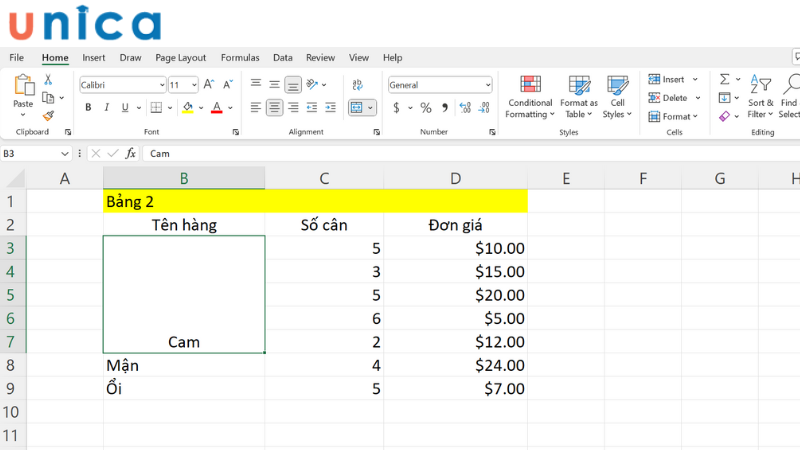 Cách gộp ô trong Excel nhanh chóng mà không mất dữ liệu