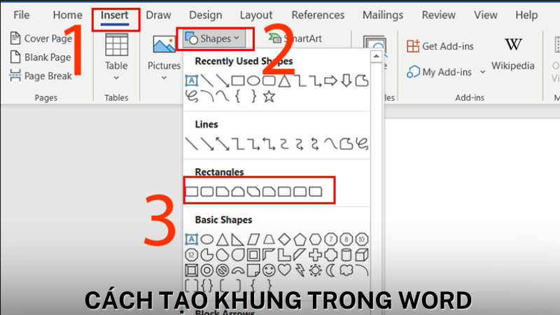 4 cách tạo khung trong word cho cả trang và đoạn văn bản