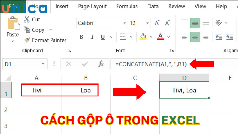 Cách gộp ô trong Excel nhanh chóng mà không mất dữ liệu