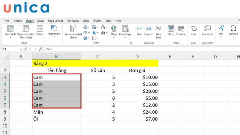 Cách gộp ô trong Excel nhanh chóng mà không mất dữ liệu